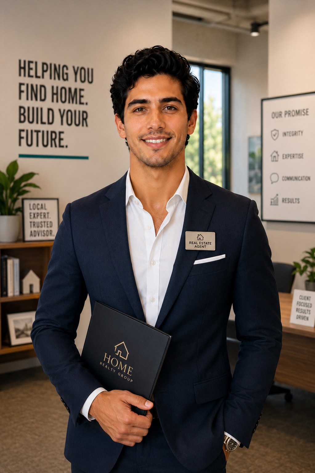 Vocero IA — agente inmobiliario hombre